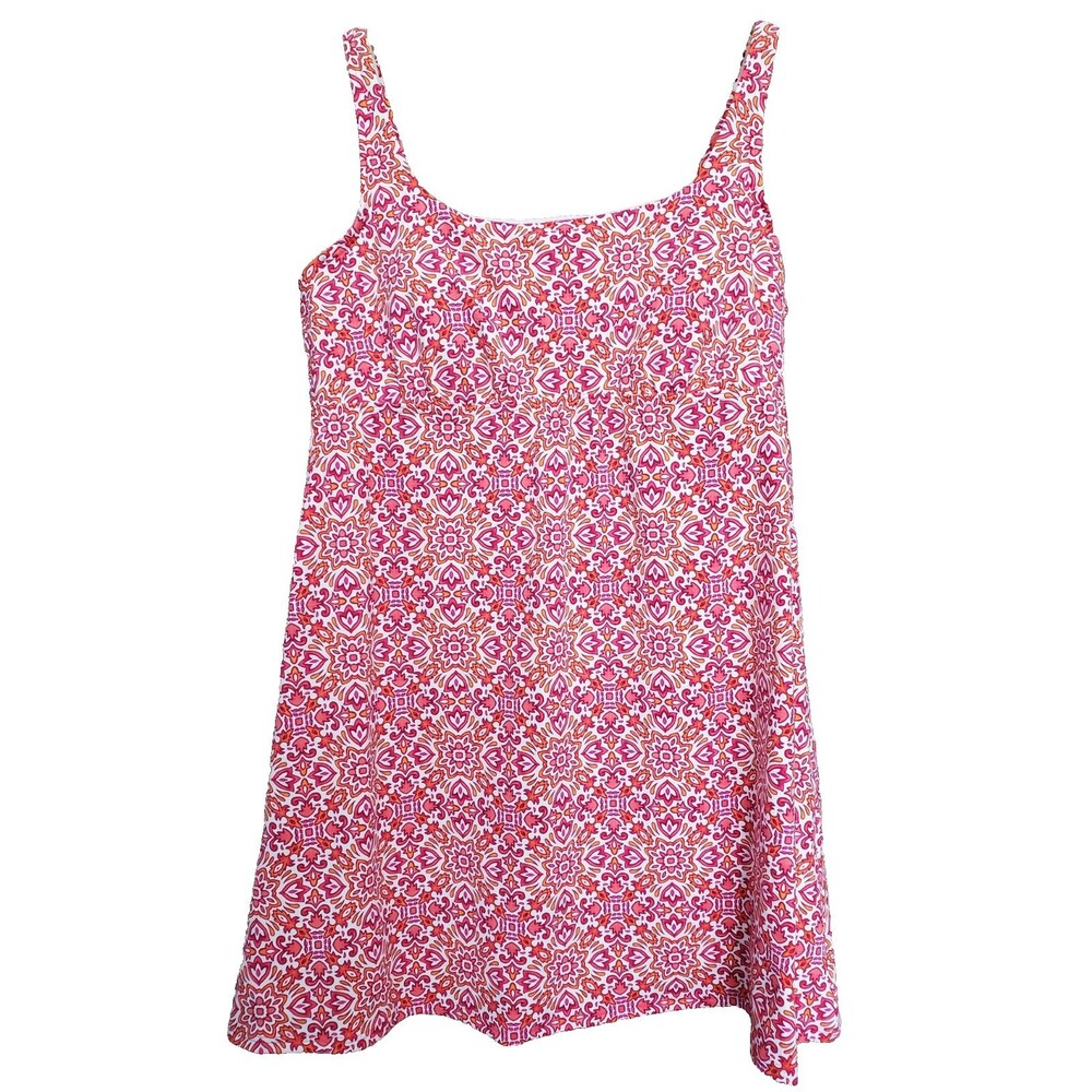 Lands' End Pink Mosaic Print Underwired Swim Dress (no bottom) Size 14